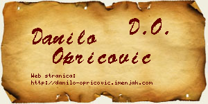 Danilo Opricović vizit kartica